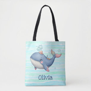 Bolso De Tela Ballena Pequeña Linda y Curiosa
