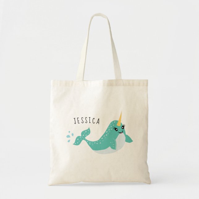 Bolso De Tela Ballena unicornio mágica (Frente)