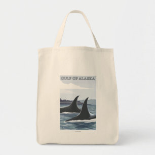 Bolso De Tela Ballenas orcas #1 - Golfo de Alaska