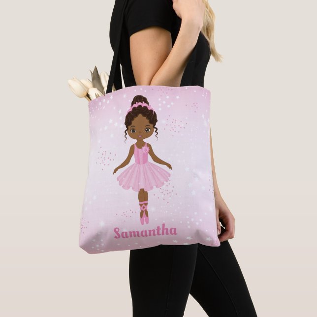 Bolso De Tela Ballerina afroamericana personalizada Tote Bag (Detalle)