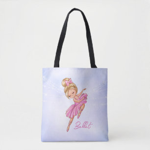 Bolso De Tela Ballerina Chica Rosa, ballet Bonito púrpura