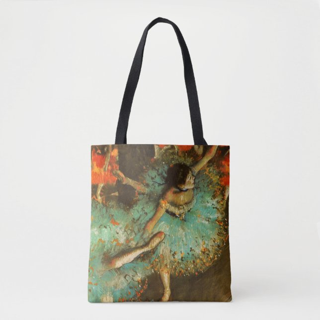 Bolso De Tela Ballerina Dance Green Dancer Edger Degas Painting (Anverso)