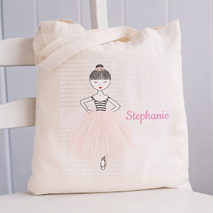 Bolso De Tela Ballerina en rosa personalizada