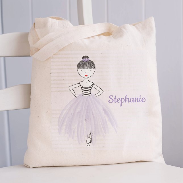Bolso De Tela Ballerina in Purple Tutu Personalized (Subido por el creador)