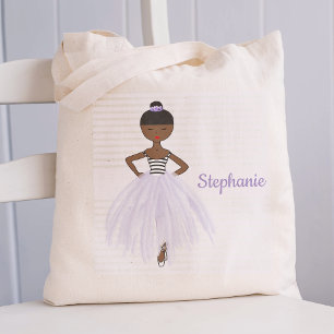 Bolso De Tela Ballerina negra en morado