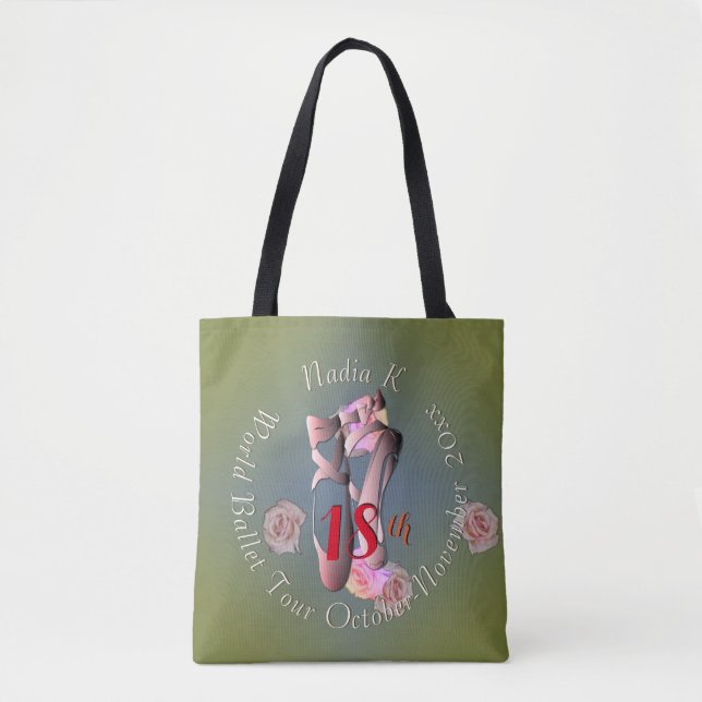 Bolso De Tela Ballerina Pointe Retro (Anverso)