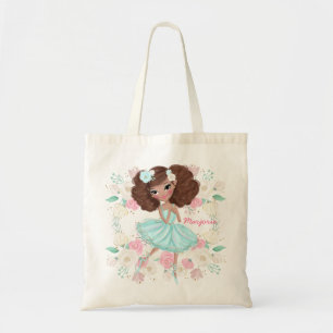 Bolso De Tela Ballerina rosa floral y caprichosa personalizada