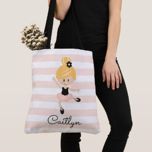 Bolso De Tela Ballerina rosa rosa personalizada Tote Bag Blonde 