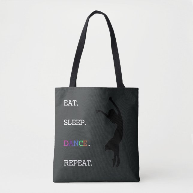 Bolso De Tela Ballerina Silhouette Dance Cita Black (Anverso)