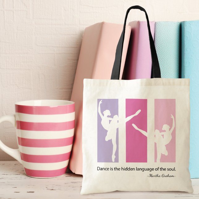 Bolso De Tela Ballerina Silhouette en rosa (Subido por el creador)
