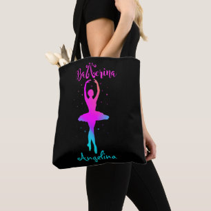 Bolso De Tela Ballerina T-Shirt personalizada de color turquesa 