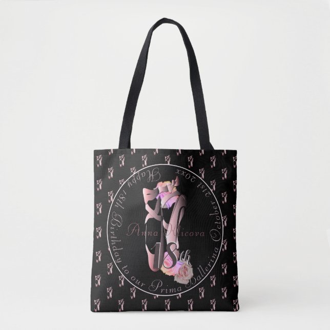 Bolso De Tela Ballerina Toe Shoes Medallion Tu Evento Tote Bag (Anverso)