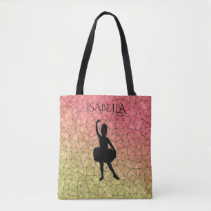 Bolso De Tela Ballerina tote bag con nombre personalizado.