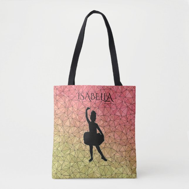 Bolso De Tela Ballerina tote bag con nombre personalizado. (Anverso)