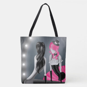 Bolso De Tela Ballerina y bailarina extravagante reflejo Rosa