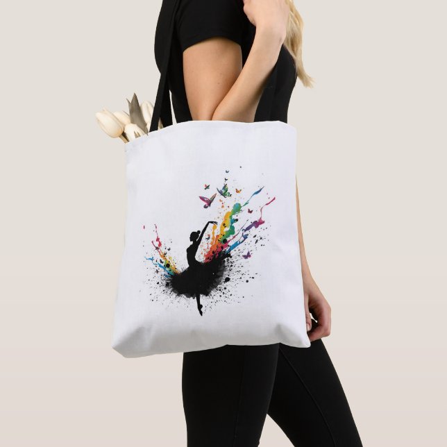 Bolso De Tela Ballet Dance Deportes Tote Bag - Elegante Woma Act (Detalle)