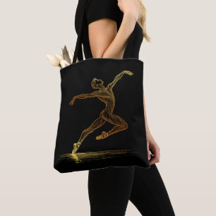 Bolso De Tela Ballet de Golden Line Bailarina Ilustracion elegan