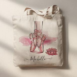 Bolso De Tela Ballet de nombre personalizado Ballerina Shoes Dan
