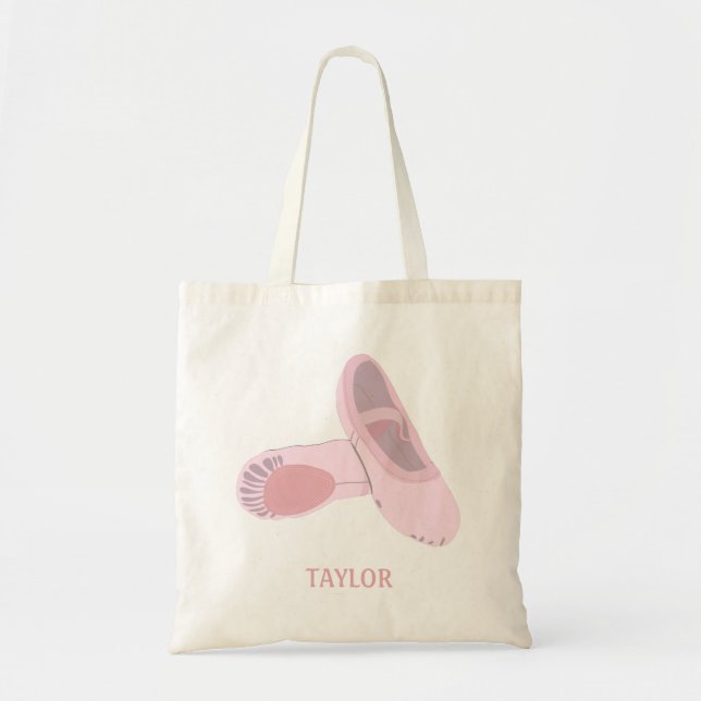 Bolso De Tela Ballet rosa Zapatillas zapatillas personalizadas (Frente)