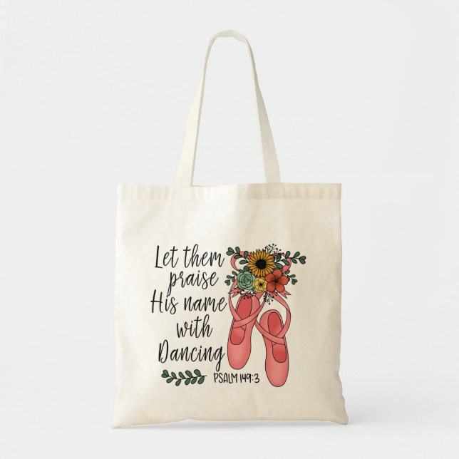 Bolso De Tela Ballet Shoes Ballerina Cita Cristiana (Frente)