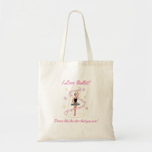 Bolso De Tela Ballet y banderines - Me encanta el ballet negro/m