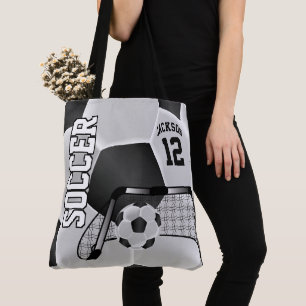 Bolso De Tela Balón de fútbol blanco y negro