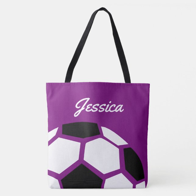 Bolso De Tela Balón de fútbol elegante de moda personalizado (Anverso)