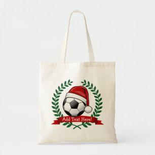 Bolso De Tela Balón de fútbol navidad de un gorra de Santa que