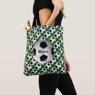 Bolso De Tela Balón de fútbol personalizado en patrón de fútbol