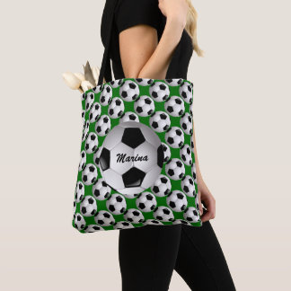 Bolso De Tela Balón de fútbol personalizado en patrón de fútbol