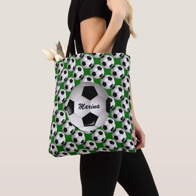 Bolso De Tela Balón de fútbol personalizado en patrón de fútbol (Detalle)