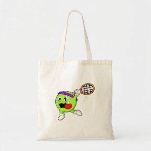 Bolso De Tela Balón de tenis con raqueta de tenis