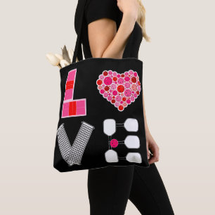 Bolso De Tela Baloncesto Amor Corte de Corazón Bolas de remo Roj
