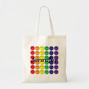 Bolso De Tela Baloncesto arcoiris con nombre