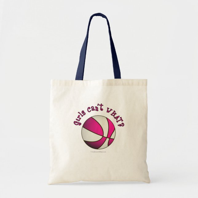 Bolso De Tela Baloncesto - Blanco/Rosa (Frente)