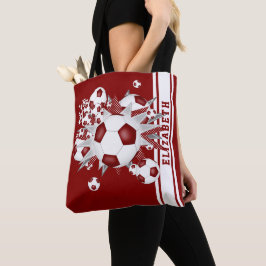 Bolso De Tela Baloncesto de fútbol marrón estrellas su nombre va