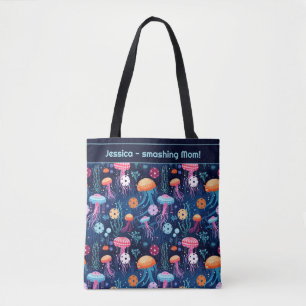 Bolso De Tela Baloncesto de pez gelatina, con texto