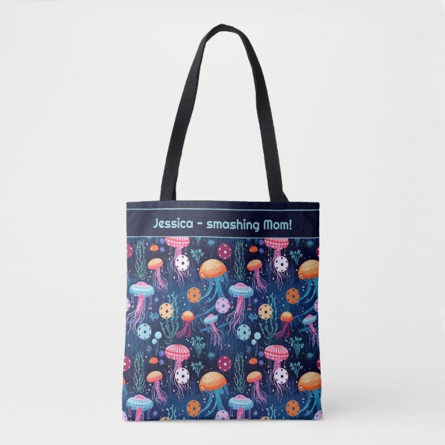 Bolso De Tela Baloncesto de pez gelatina, con texto (Anverso)