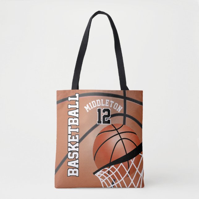 Bolso De Tela Baloncesto deportivo | DIY Textos (Anverso)