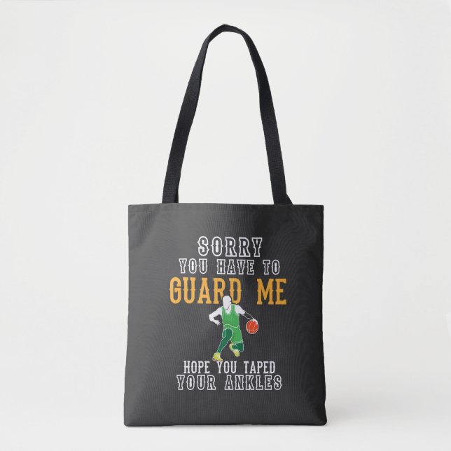 Bolso De Tela Baloncesto divertido (Anverso)