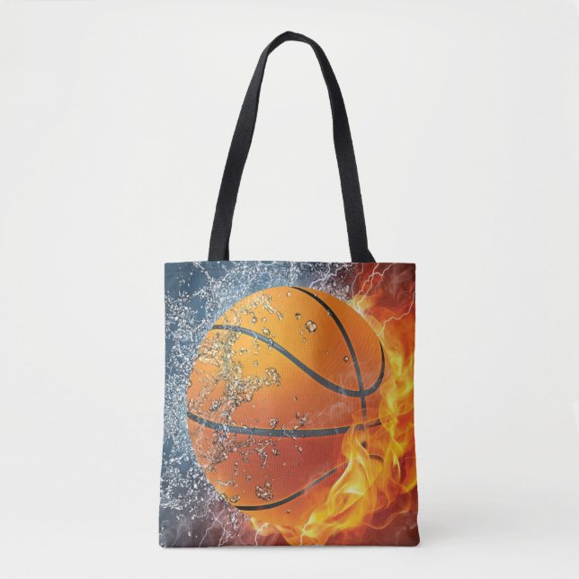 Bolso De Tela Baloncesto en llamas (Anverso)