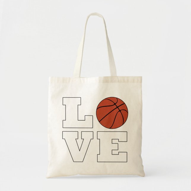 Bolso De Tela Baloncesto LOVE Cute Baloncesto (Frente)