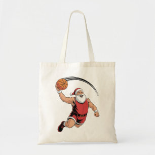 Bolso De Tela Baloncesto navideño en el deporte de Santa Claus