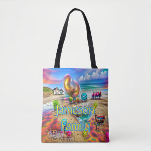 Bolso De Tela Balones de bienvenida de arena de la familia Beach