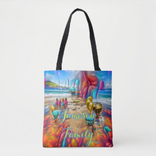 Bolso De Tela Balones de bienvenida de arena de la familia Beach