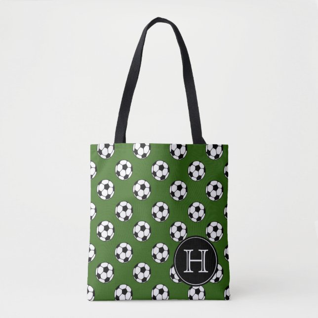 Bolso De Tela Balones de fútbol blancos y negros en monograma (Anverso)