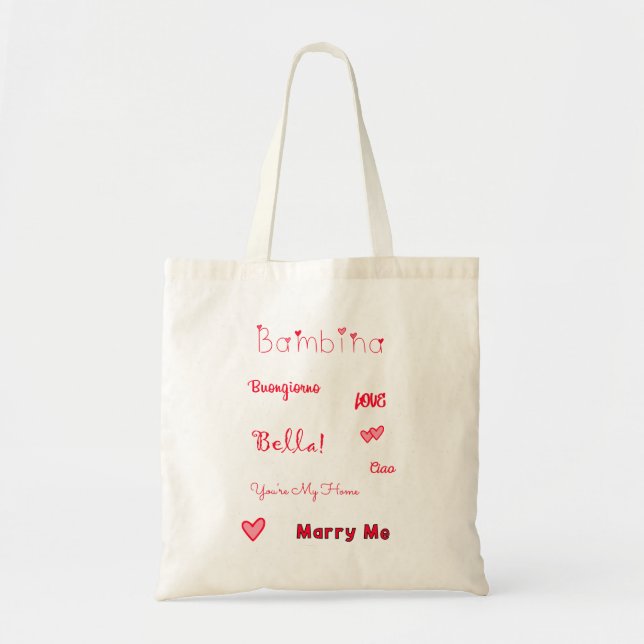 Bolso De Tela Bambina Love Quotes Set Pack (Frente)