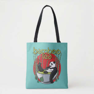 Bolso De Tela Bamboo Tea Drinker Panda