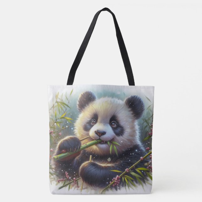 Bolso De Tela Bambú de oso panda adorable (Anverso)