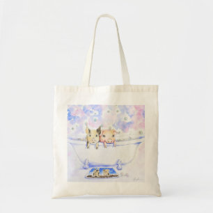Bolso De Tela Bañar lechones en la pintura de Tub